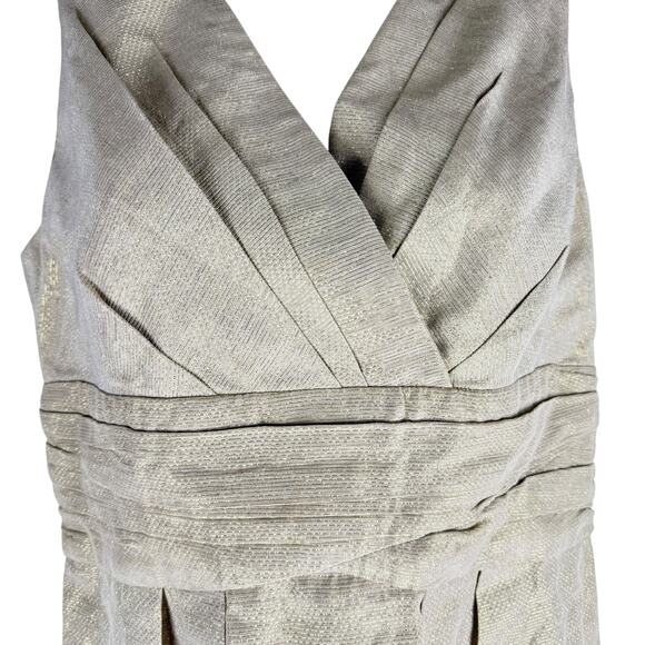 Shoshanna Gold Shimmer Sheath Dress Sleeveless Back Zip Size 8 - Picture 4 of 7